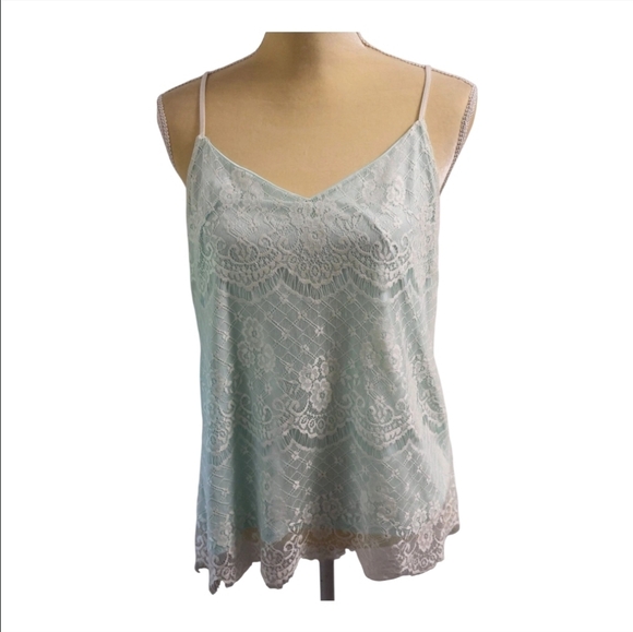 Maurices Lace Cami Tank Top, Mint/ Aqua Color, Size MediumGreat y2k Style - Picture 1 of 11